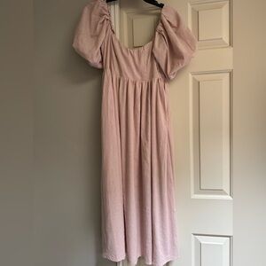 Elegant Pink Midi Dress